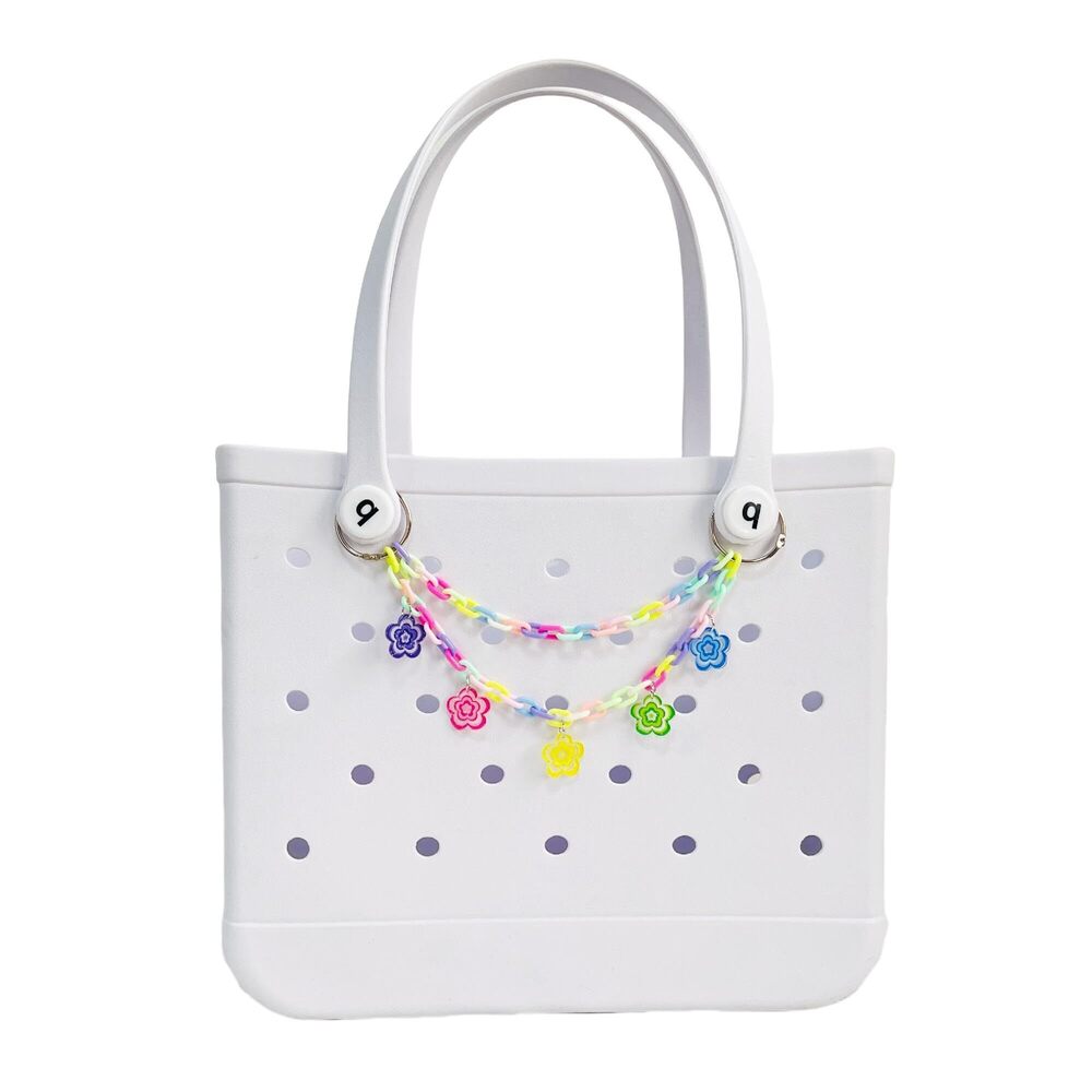 1044 Flower Chain Bag Charms for Bogg Bag Accessories Rubber Beach Bag